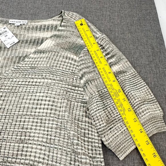 NEW! And Now This Cute Knit Top‎ Moss Green Plus 3X V-Neck Acrylic & Polyester - Picture 6 of 11